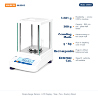 Balance analytique JINGFEI JA3003 1 mg, protection en verre 300 g, poids 200 g, fournisseur d'usine OEM