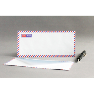 Enveloppe baroniale auto-adhésive blanche de 110*220 mm pour courrier aérien avec bordure rouge et bleue, enveloppe en sinamay - Product Image 4