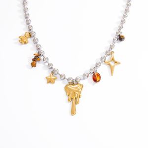 Collar de Perlas Impermeable, Chapado en Oro de 18k, Joyería de Acero Inoxidable, Cadena para Suéter con Forma de Corazón, Colgante de Oro de 18K, Cadena para Clavícula - Product Image 6