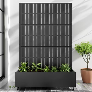 Jardinera de Acero Galvanizado con Enrejado, Cama de Cultivo Elevada con Orificio de Drenaje, Ecológica, Duradera, Pantalla de Privacidad para Jardín Doméstico - Product Image 2