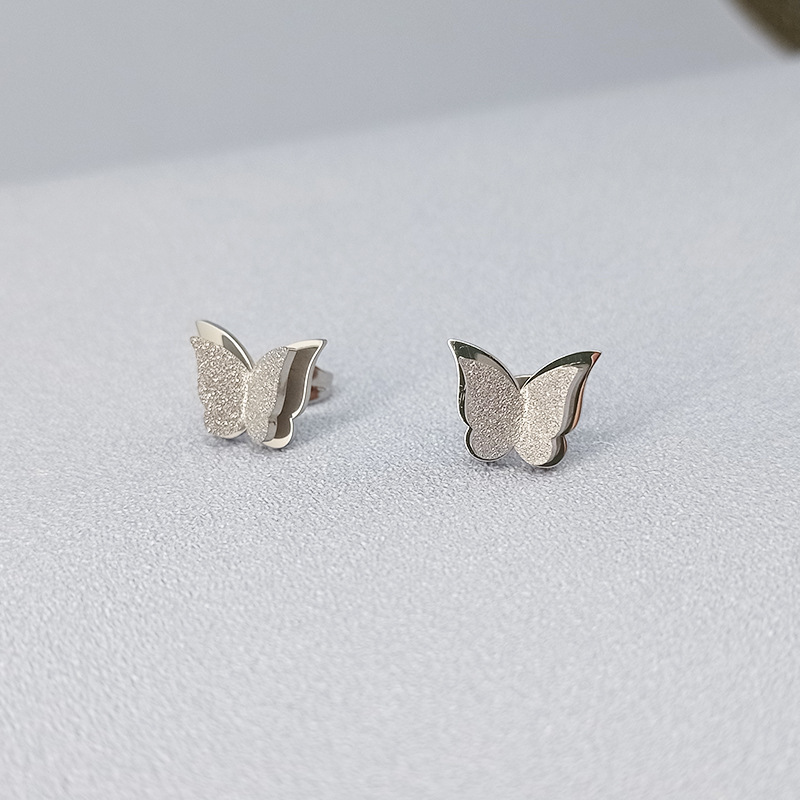 [7230] butterfly earrings silver