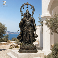 Statue de Ganesha en Bronze Taille Réelle, Artisanat Métallique Fait Main, Figurine Religieuse Personnalisée, Décoration Extérieure pour Temple et Jardin, Vente Directe Usine