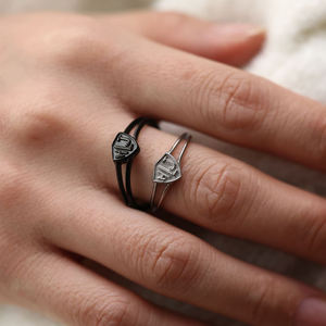 Anillo de Acero Inoxidable con Abreviatura de Nombre Personalizable, Anillo <span class=keywords><strong>CTR</strong></span>, Anillo para Pareja, Anillo Moderno - Product Image 5