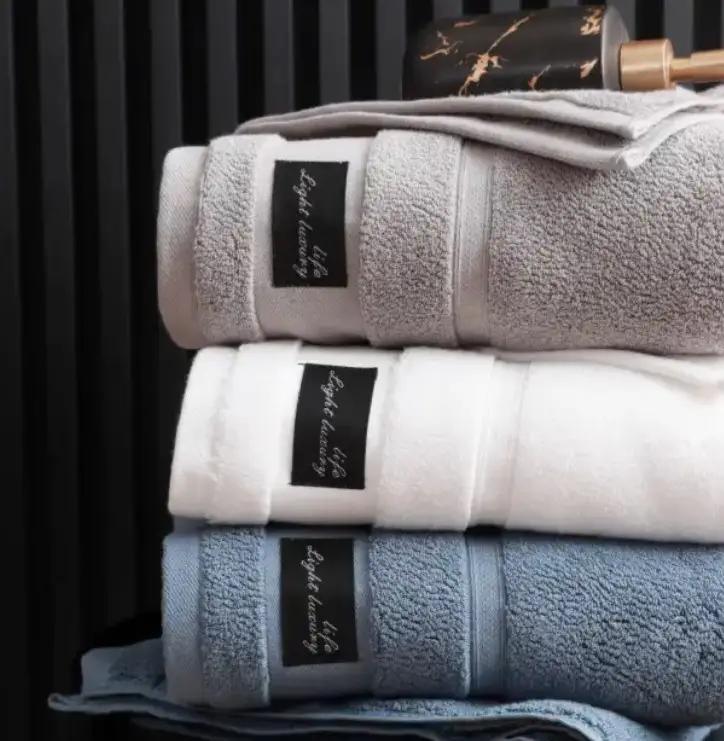 Ensemble de serviettes de bain en coton avec logo personnalisé, ensemble de serviettes de bain en éponge épaisse de grande taille, serviettes de bain 100% coton pour hôtel, textile pour la maison