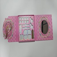 Palette de maquillage vide OEM à marque privée, motif treillis rose rêveur, pour conception de coffret cadeau de marque, assemblage DIY de compartiments de poudre rechargeables
