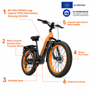 Vélo électrique hybride MG600 PLUS 2025 1000W 48V 20Ah avec porte-bagages arrière, vélo de ville 8 vitesses, batterie au lithium, capteur de couple - Product Image 2