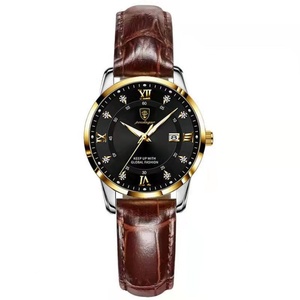 Relojes POEDAGAR para mujer, reloj de cuarzo de lujo a la moda para damas, resistente al agua, luminoso, con fecha, correa de acero inoxidable, regalo para novia. - Product Image 1