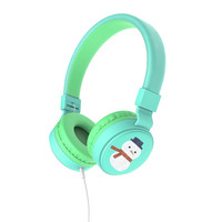 Mikrofon Stereo 85dB lipat headphone anak earphone berkabel untuk Tablet belajar Online sekolah kompatibel dengan Volume Aman terbatas