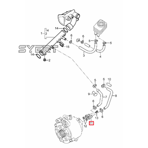 Connettore Tubo Refrigerante 95510613300 7L0121133 per Porsche Cayenne (9PA), Volkswagen <span class=keywords><strong>Touareg</strong></span> (<span class=keywords><strong>7L</strong></span>) 3.2L - Product Image 2