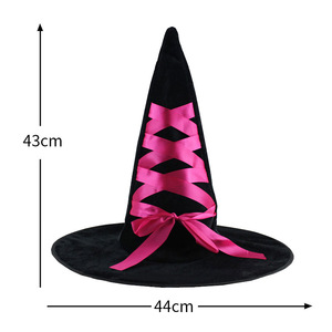 Halloween Wizard <b>Witch</b> Hat Unisex Adult Velvet Costume Party Decoration <b>Accessories</b> - Product Image 2