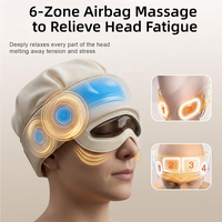 360 °   Masajeador de Cabeza por Compresión de Aire con Área de Ojos Visible y Calor para Aliviar el Estrés y Mejorar el Sueño, Recargable, OEM, ODM