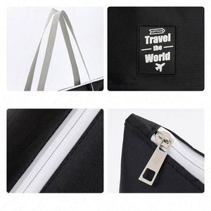 กระเป๋าเดินทางแบบพับได้สองชั้นขนาดใหญ่ น้ำหนักเบา ทำจากผ้า Oxford สำหรับใส่เสื้อผ้า พร้อมโลโก้สั่งทำพิเศษ - Product Image 5