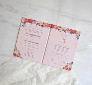 Sobre estilo bohemio personalizado con flor Rosa Tapa dura tarjeta <span class=keywords><strong>De</strong></span> invitación <span class=keywords><strong>De</strong></span> <span class=keywords><strong>boda</strong></span> 8x10 pulgadas invitaciones <span class=keywords><strong>De</strong></span> <span class=keywords><strong>boda</strong></span> para fiestas - Product Image 1