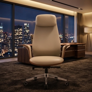 Chaise de bureau ergonomique moderne de luxe en cuir, fauteuil inclinable avec appui-tête, chaise de direction pivotante en cuir véritable, <span class=keywords><strong>hauteur</strong></span> réglable, garantie 5 ans - Product Image 3