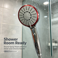 Pommeau de douche rond en plastique électroplaqué poli, à jet doux et massant, idéal pour appartements et hôtels – Meilleure vente