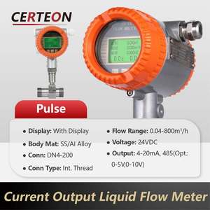 Misuratore Flusso Liquido <span class=keywords><strong>Diesel</strong></span> Carburante Alcol Metanolo LCD 4-20mA RS485 Filettatura Flangia Morsetto Misuratore Turbina - Product Image 2