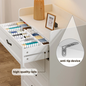 <span class=keywords><strong>Commode</strong></span> à <span class=keywords><strong>5</strong></span> <span class=keywords><strong>tiroirs</strong></span> blanche, moderne et minimaliste, en MDF, pour chambre à coucher, salon, armoire de rangement, OEM ODM Factory - Product Image 5
