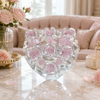 Ornement en cristal en forme de cœur de rose, collection personnalisée, décoration moderne et romantique pour la maison, cadeau pour un anniversaire de mariage ou la Saint-Valentin