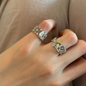 Bague en argent pur S925 de style vintage, design de météore plein de diamants, industrie lourde, bagues en diamants personnalisées - Product Image 1