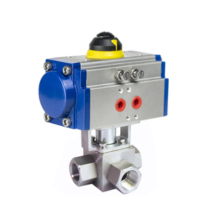 COVNA Fabricant chinois Robinet à bille 3 voies haute pression DN25 1/2'' en acier inoxydable 304 fileté HK56 à action rapide pneumatique - Product Image 1