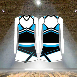 Ropa de Práctica Personalizada para Grupos de Animadoras, Top y Shorts con Pedrería Brillante, Impresión por Transferencia de Calor, Spandex y Poliéster, Servicio OEM - Product Image 3