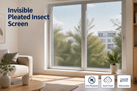 Malla Mosquitera Plegable de Alta Calidad, Sin Necesidad de Desmontaje, de 18 mm, Malla Mosquitera Plegable Decorativa para Ventanas