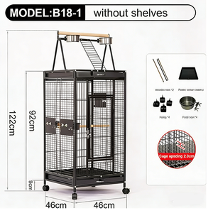 Wholesale Black Metal Large Bird <strong>Cage</strong> for Canary &amp; Parrot Durable Secure Houses with Customizable Size - Product Image 3