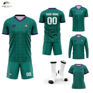 Maillots de football d'entraînement en maille respirante personnalisés, service OEM, ensembles été automne vert, séchage rapide, évacuation de la transpiration, unisexe - Product Image 1