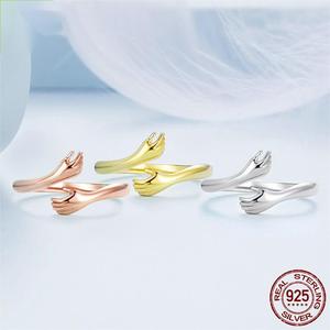 Bague d'amour pour femmes à offrir à leur petite amie, bague de couple, bague fine, bague Rainbowking en <span class=keywords><strong>argent</strong></span> sterling 925, CHRISTIAN, 2 pièces - Product Image 2