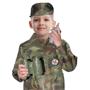 School Training Costume Fancy Suit for Kids With Hat Green Camouflage Uniform Cosplay For Kids
