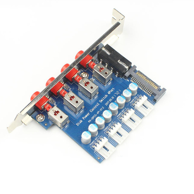 4PIN Power Switch Expansion Card SATA Dual Power Supply 4-channel Hard Drive Optical Drive Power Controller