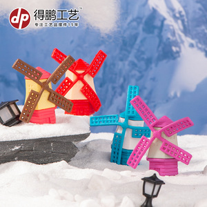 <b>Miniature</b> Simulated Windmill Model Colorful Garden Ornament Indoor Outdoor Decorative Accessory D1353 - Product Image 3
