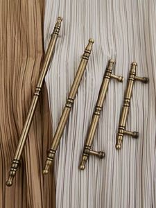 Hot Sale European <strong>Style</strong> Long Solid <strong>Antique</strong> Brass Wardrobe Handle Bronze Kitchen Cupboard Handles Cabinet Shoecase Pulls - Product Image 5
