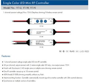 V1-N Skydance 12-24V Wireless DIM <span class=keywords><strong>Mini</strong></span> LED Push Dimmer a tensione costante 1 canale <span class=keywords><strong>Controller</strong></span> per luce Led singolo colore - Product Image 2