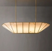 Lampe suspendue rectangulaire longue de style américain MSZ, design nordique moderne, LED E26, à intensité variable, décoration intérieure, or, luxe, grande taille