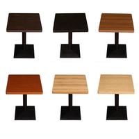 Table à manger carrée en bois grainé, collection 2026, idéale pour salle à manger, salon, bar et restaurant rapide