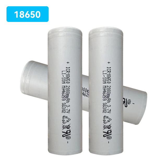 18650 Cylindrical Solid State LiFePO4 Battery 3.7V 2000mAh Energy Storage Solar Energy Storage Batteries