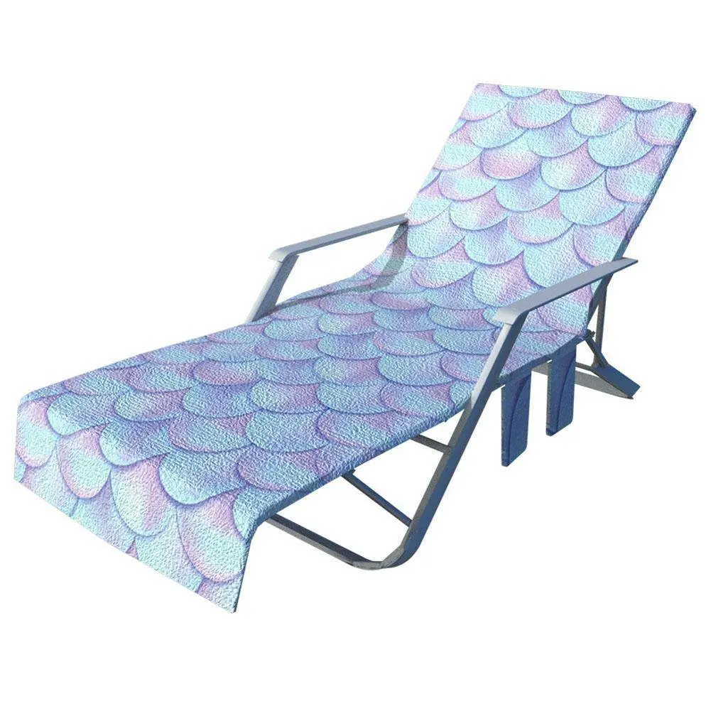 Stampato in microfibra spiaggia copertura della sedia per il nuoto piscina lounge chair