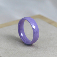 Bague en céramique facettée lavande 6 mm, dureté 9 Mohs, ajustement confortable, anti-ternissement, luxe, en stock