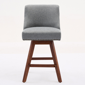 Modern Counter Height Swivel <b>Bar</b> Chairs 26'' Seat Height Paper Rope Gray Outdoor Set of <b>2</b> Lightweight Adjustable - Product Image 2