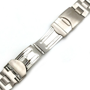Correa de Reloj HUANLONG de Acero Inoxidable Sólido Sin Logotipo, Correa Plateada de Moda de 17 mm/19 mm con Cierre Desplegable - Product Image 4