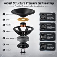 HD18TBW100 Haut-parleur subwoofer 18 pouces 220, 1500W RMS, 3000W de crête, 8 Ohm, bobine vocale de 4 pouces pour système de sonorisation PA de scène