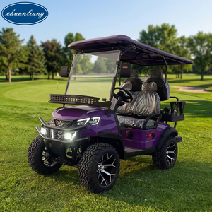 Carrito de Golf Eléctrico de Alta Calidad con Diseño <span class=keywords><strong>para</strong></span> Todo Clima, Funcionamiento Silencioso, Neumáticos Todoterreno de Color Morado Claro, <span class=keywords><strong>para</strong></span> Campos de Golf y Complejos Turísticos - Product Image 1
