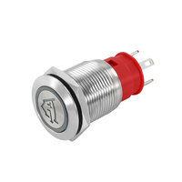 19mm IP67 Customized logo Symbol with Light Waterproof Momentary Flat Metal Annular <strong>Push</strong> <strong>Button</strong> Switch <strong>Best</strong> <strong>Selling</strong>
