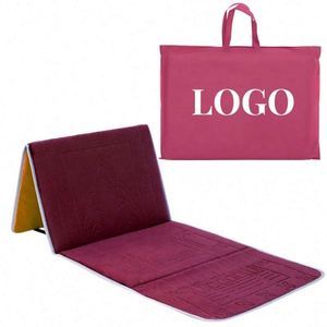 Tapis de prière musulman pliable, idéal pour les voyages, avec rembourrage doux et poignée de transport - Product Image 2
