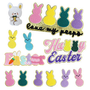사용자 정의 부활절 패턴 패치 나쁜 토끼 셔닐 패치 까마귀 옷 패치 스팽글 애니메이션 편지 철 - Product Image 4