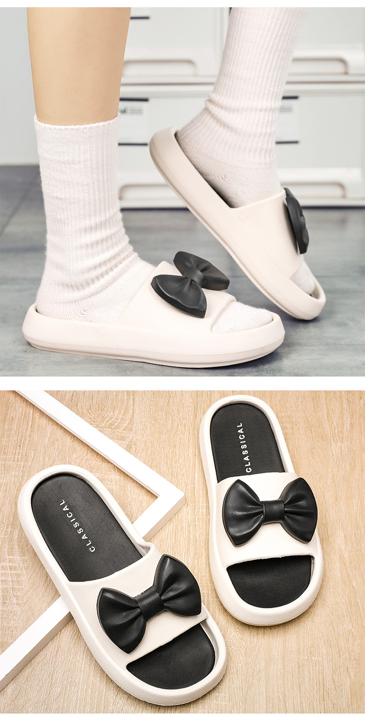 New Women's Bow Slippers Home Indoor and Outdoor Soft Ladies EVA Slippers Slides Shoes