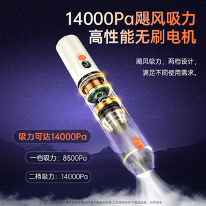 Aspirateur à main avec moteur sans balais, forte aspiration, affichage numérique, rechargeable, portable, utilisation à sec - Product Image 4