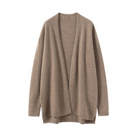 Nouveau style – Cardigan en cachemire doux pour femme, 100 % cachemire, col en V, coupe ample, longueur mi-longue, couleur unie, pull décontracté à superposer