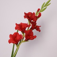 Bunga Gladiolus merah buatan, perlengkapan penataan bunga dekorasi lanskap pemandangan meja pernikahan